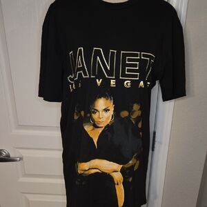 Janet‎ Jackson Las Vegas Black T-Shirt Size Large